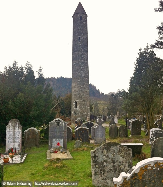 The Round Tower at Glendalough, about 30 metres high